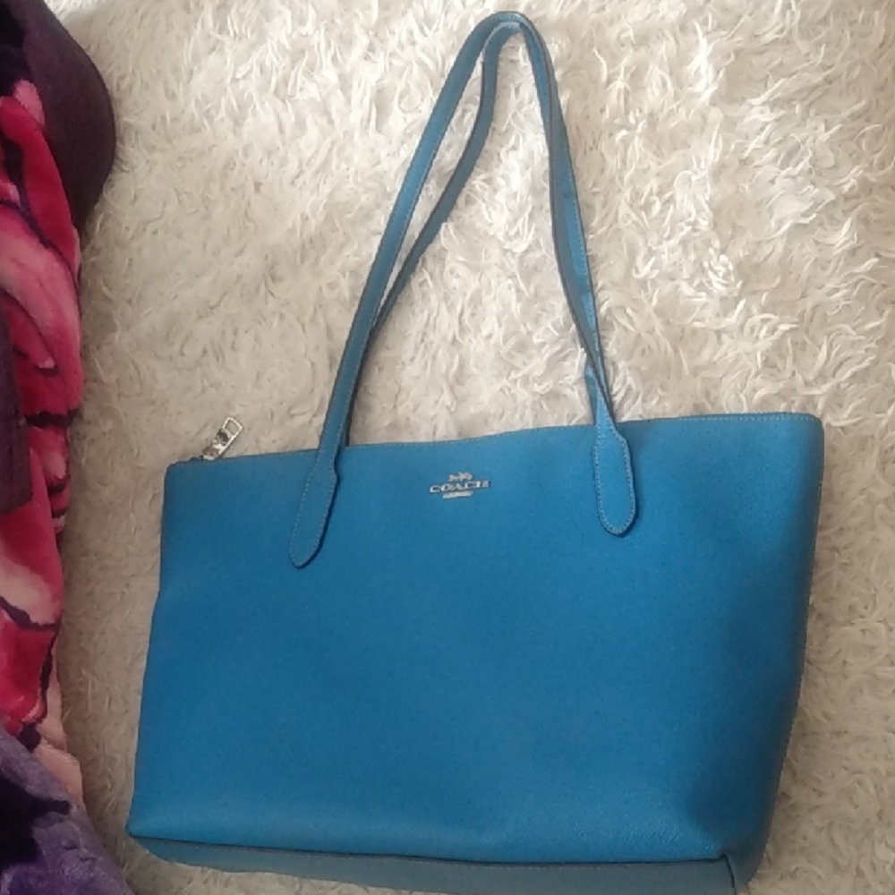 Coach Vibrant Blue Leather Tote